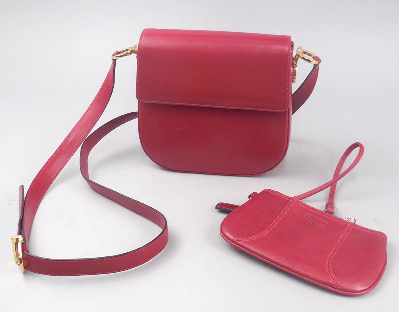 Ferragamo red leather handbag (1 of 6)
