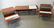 Lane walnut three piece living room table set
