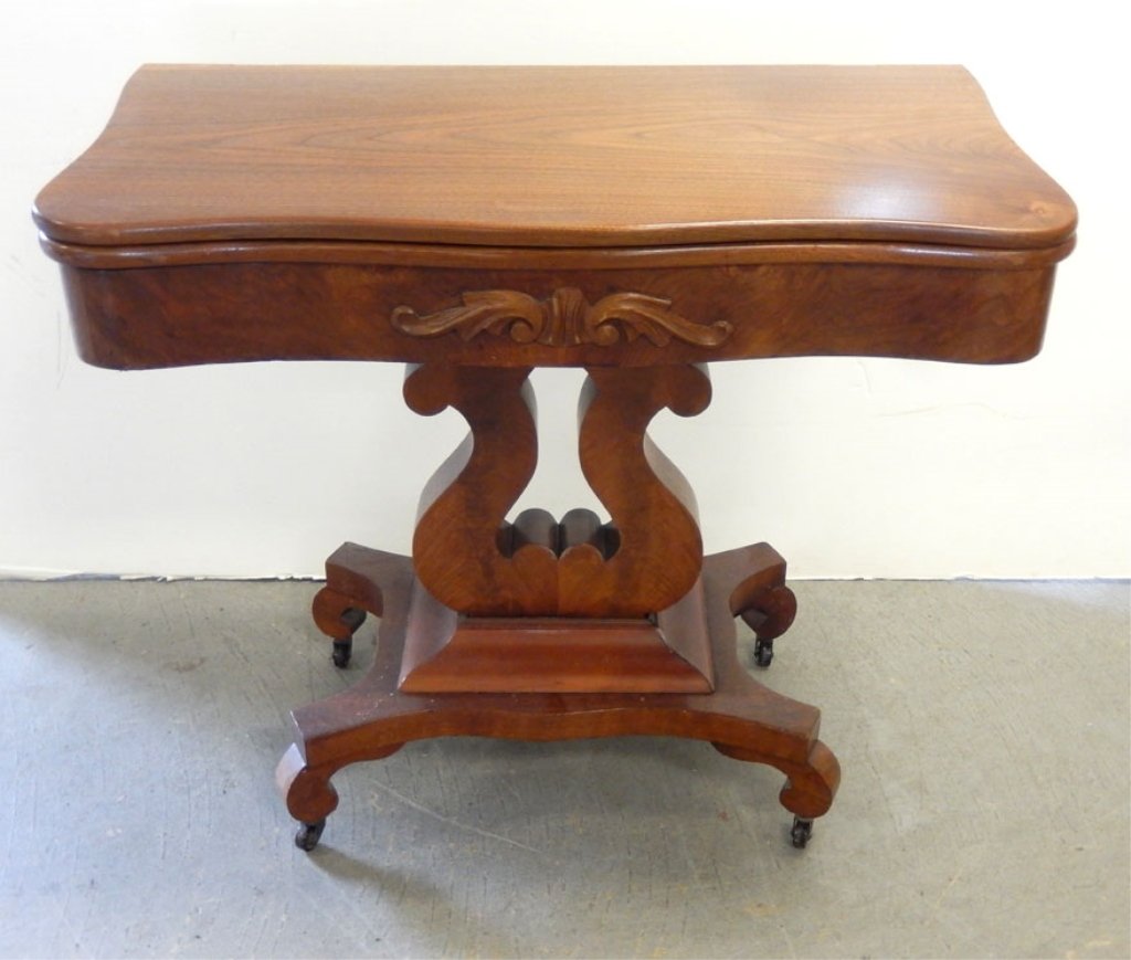 Empire walnut game table (1 of 8)