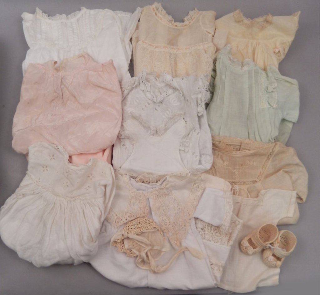 Grouping of antique and vintage doll clothes (1 of 2)