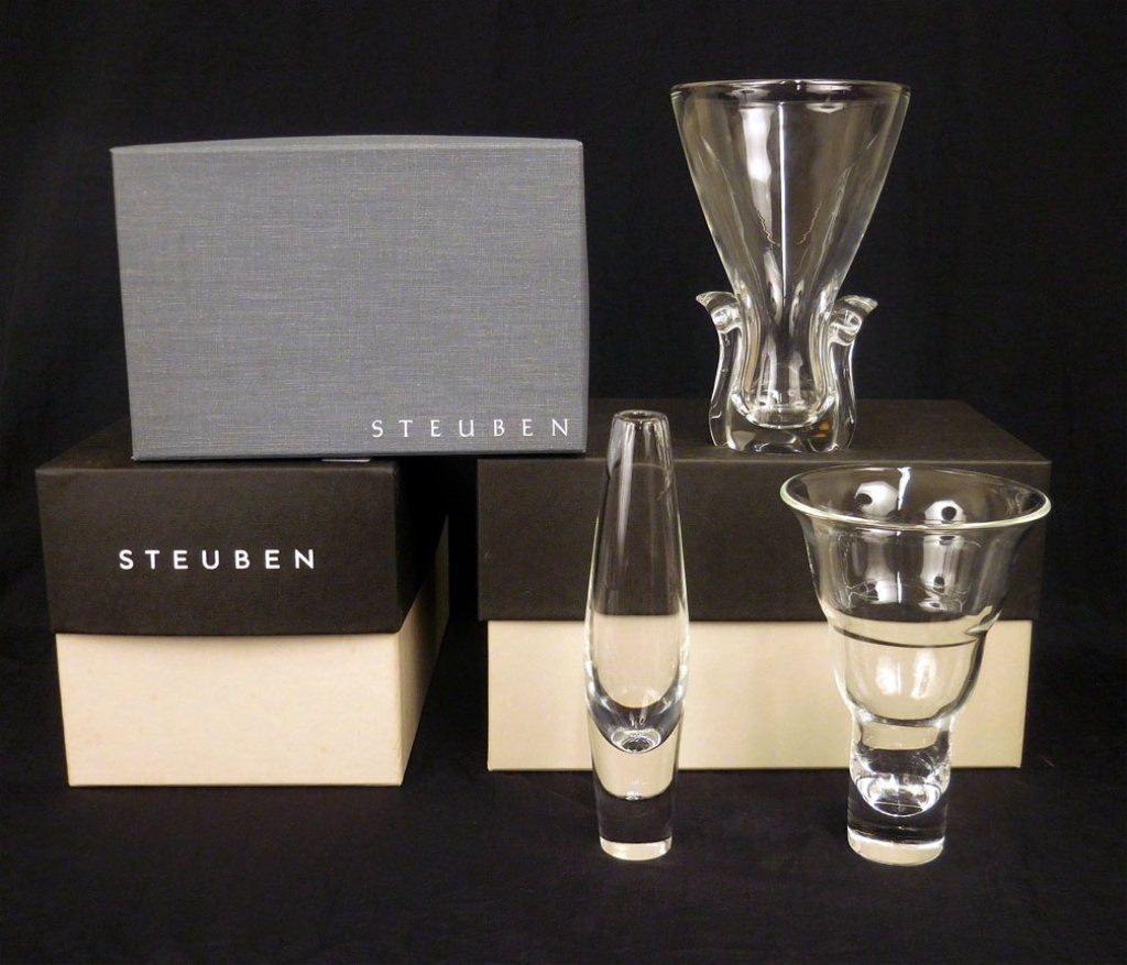 Three Steuben glass vases (1 of 3)