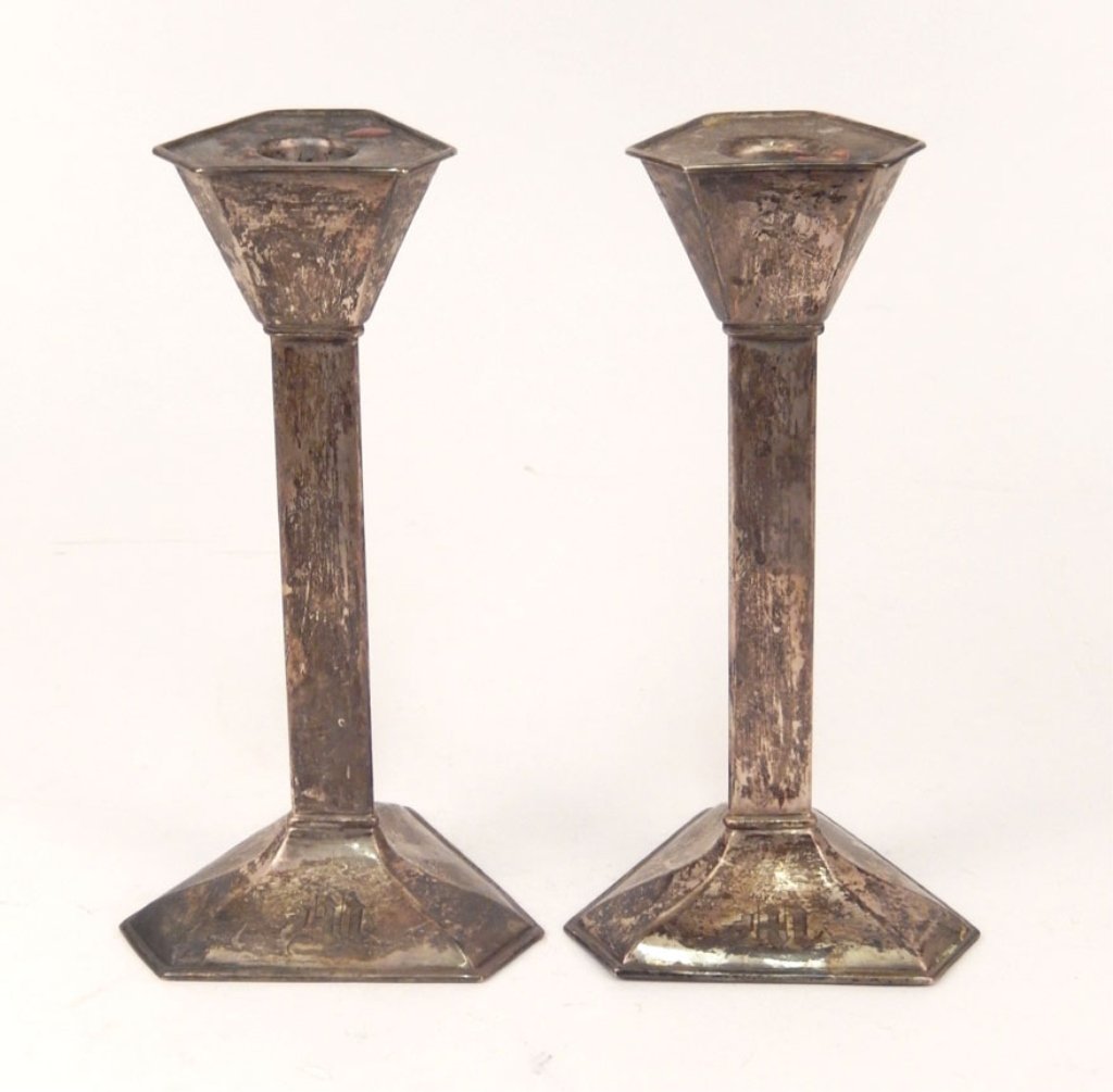 Pair of Barbour Silver Co. sterling candlesticks (1 of 4)