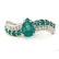 14k white gold emerald and diamond ring