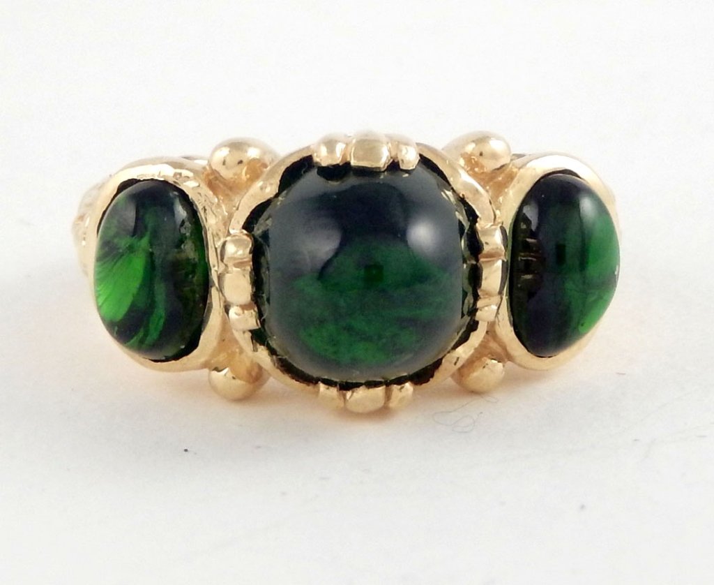 18k gold and emerald cabochon ring (1 of 5)