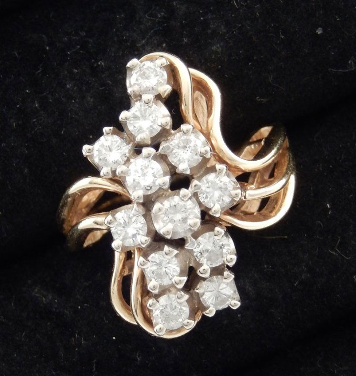 14k gold and diamond cocktail ring (1 of 2)