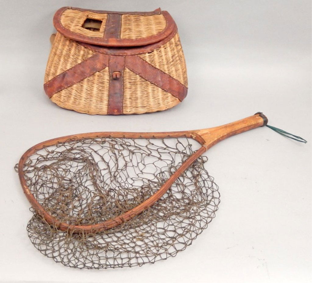 Abercrombie & Fitch net and a fishing creel (1 of 3)