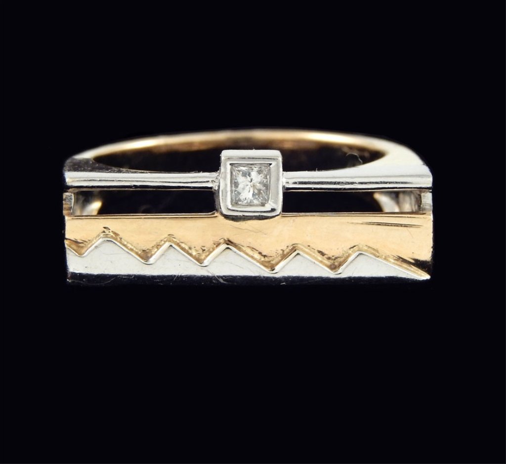 14k white and yellow gold diamond ring (1 of 2)