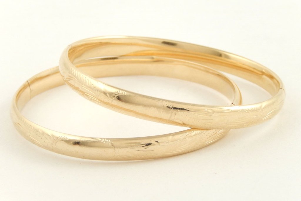 Pair of 14k gold hinged bangles (1 of 1)