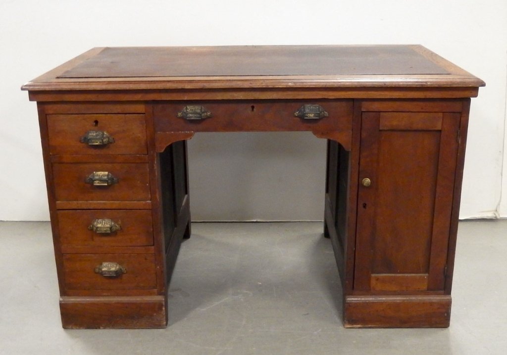 American walnut kneehole desk (1 of 8)