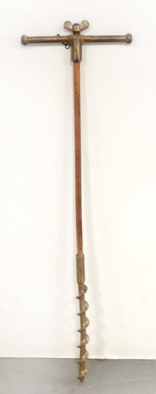 Brass and copper ship's auger (1 of 6)