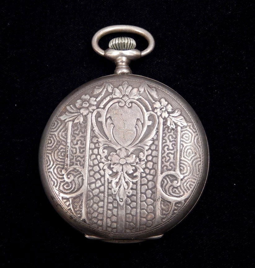 Longines .900 silver pocket watch with hunter's case, (1 of 6)