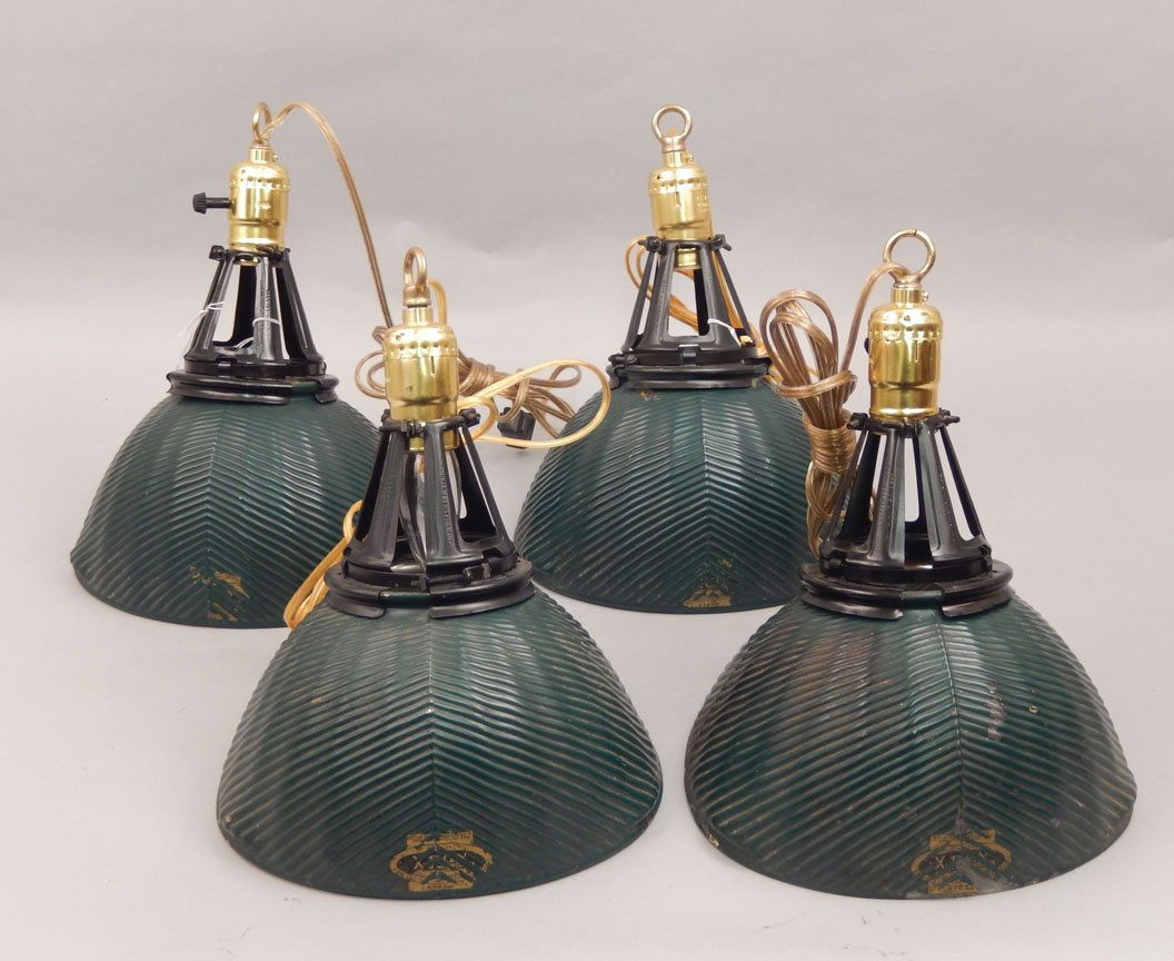 Four Curtis X-ray reflector pendant lights, (1 of 5)