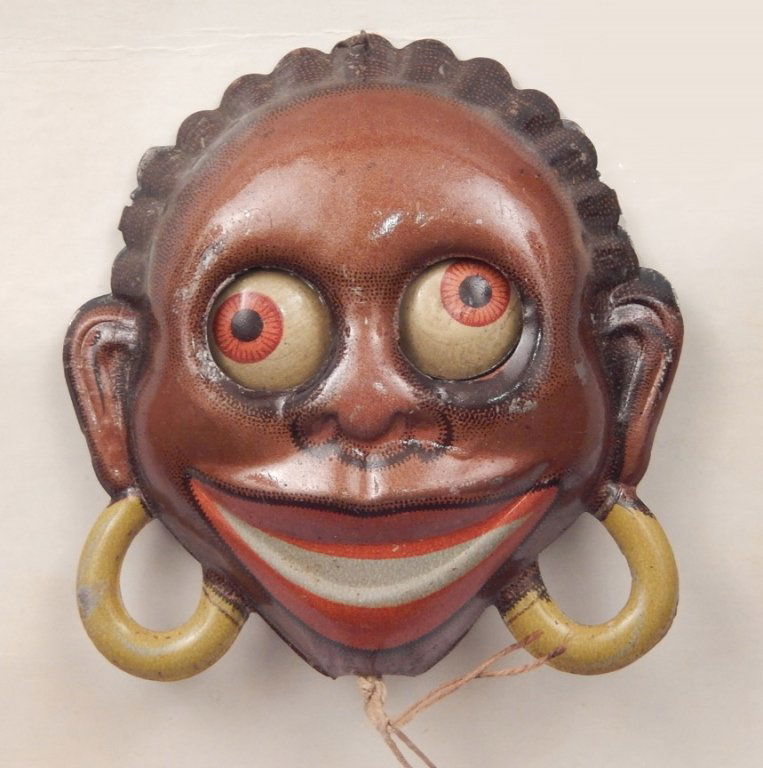German tin litho Black googly-eye pull toy (1 of 1)
