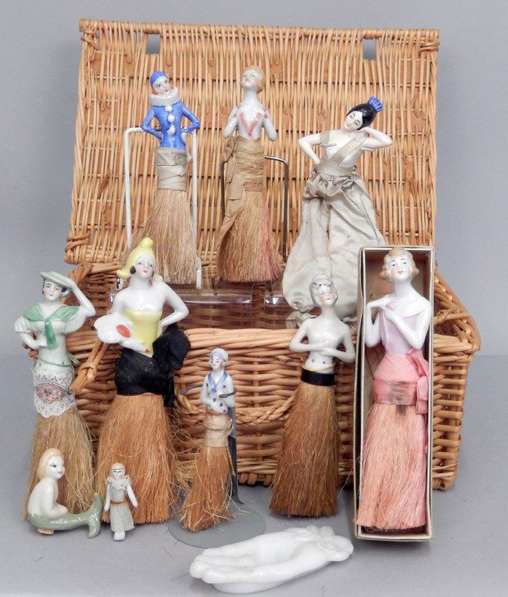Grouping of porcelain half dolls (1 of 6)