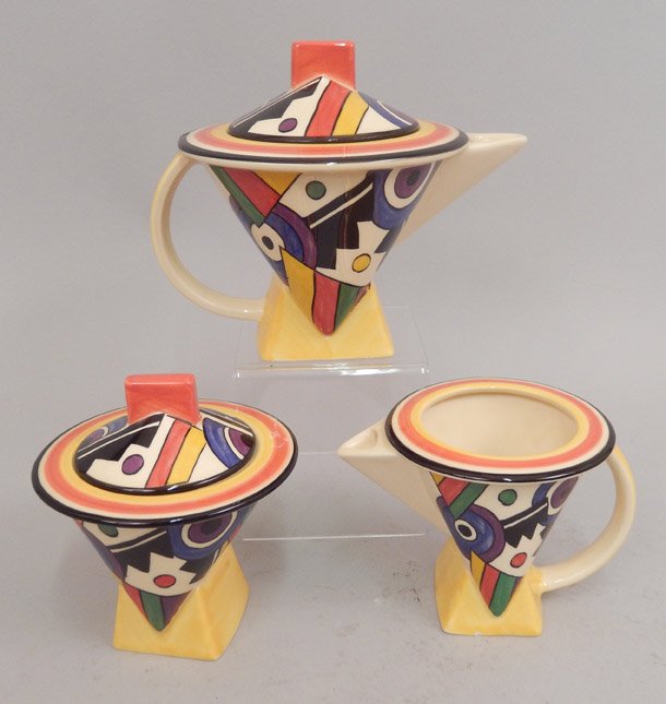 Staffordshire Chelsea Burslem Deco tea set (1 of 6)