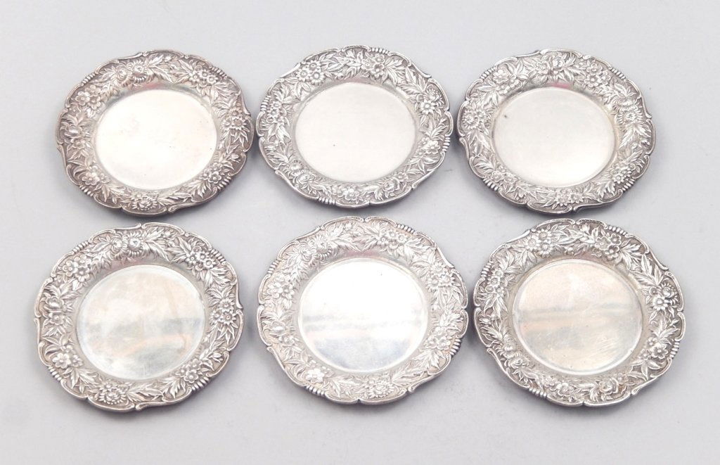 Six S. Kirk & Son sterling butter pats (1 of 3)