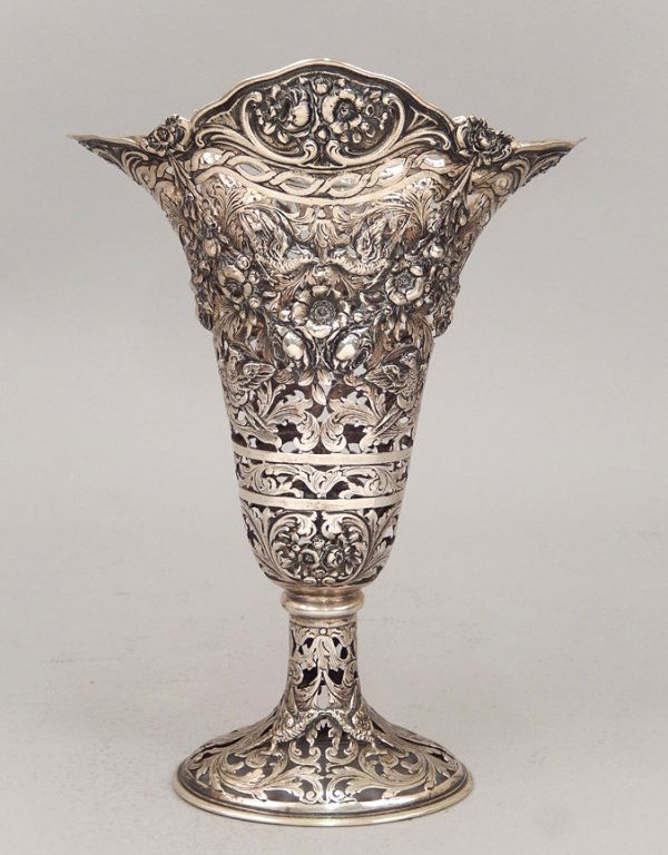 German 800 silver reticulated vase (1 of 4)