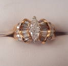 14k gold and diamond ring