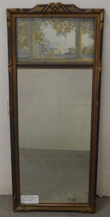 Maxfield Parrish lithograph on paper: Maxfield Parrish lithograph on paper "Daybreak", panel above mirror in original Art Deco frame, sight size 5 1/2" x 9 3/4", frame size 29" x 12"