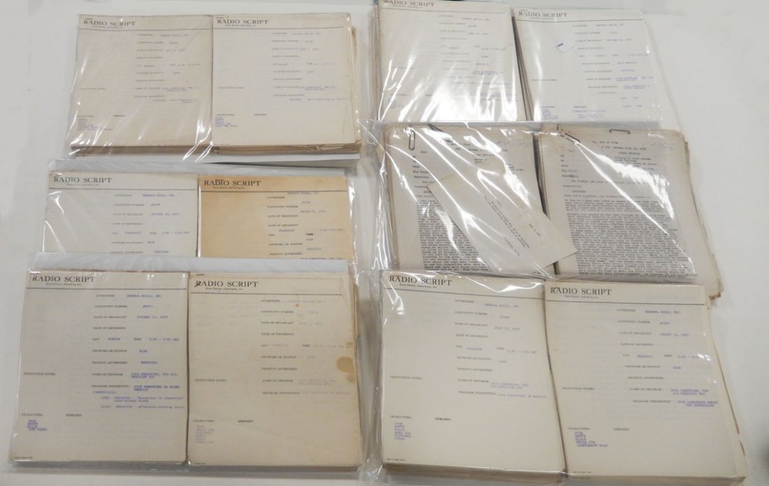 Lot of radio scripts Knox Reeves Advertising, Inc.,: Lot of radio scripts Knox Reeves Advertising, Inc., ca. 1940's, including ads for Wheaties