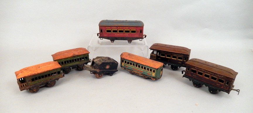 Seven prewar passenger cars, Ives, Bing, Joy Line (1 of 5)
