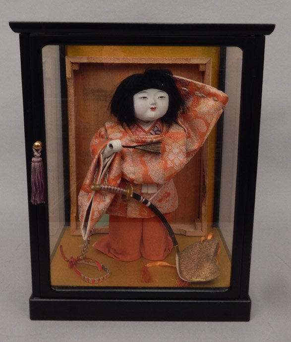 1930's Japanese Icimatsu doll in glass display case (1 of 5)