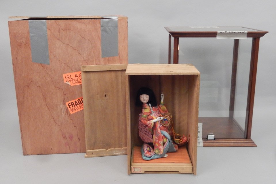 1930's Japanese Icimatsu doll in glass display case (1 of 6)