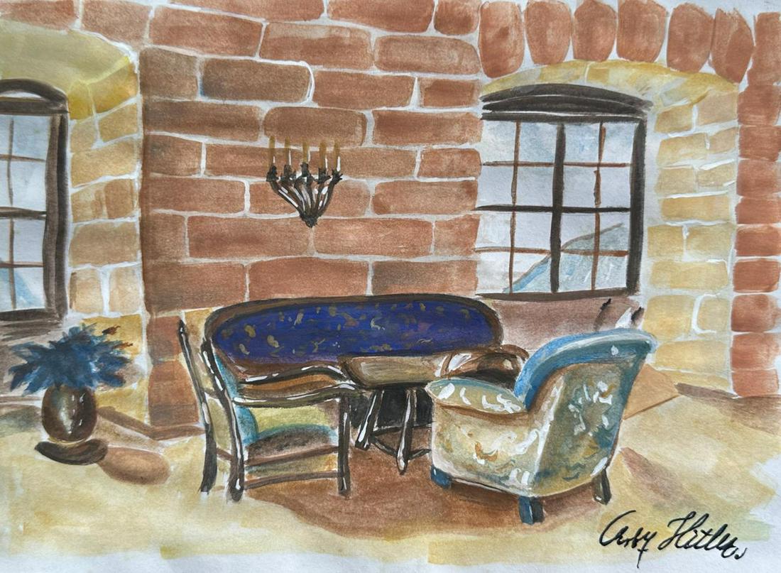 Adolf Hitler - Watercolor on paper - In the style of: Adolf Hitler, dictator of Germany from 1933 to 1945, was also a painter. He produced hundreds of works and sold his paintings and postcards to try to earn a living during his Vienna years (1908â€��