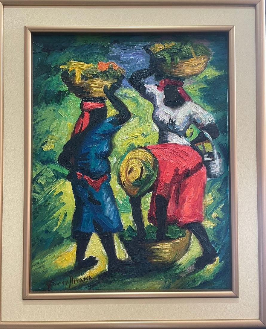 XAVIER AMIAMA - "HAITIAN LADIES" - Painting - In the style of (1 of 15)
