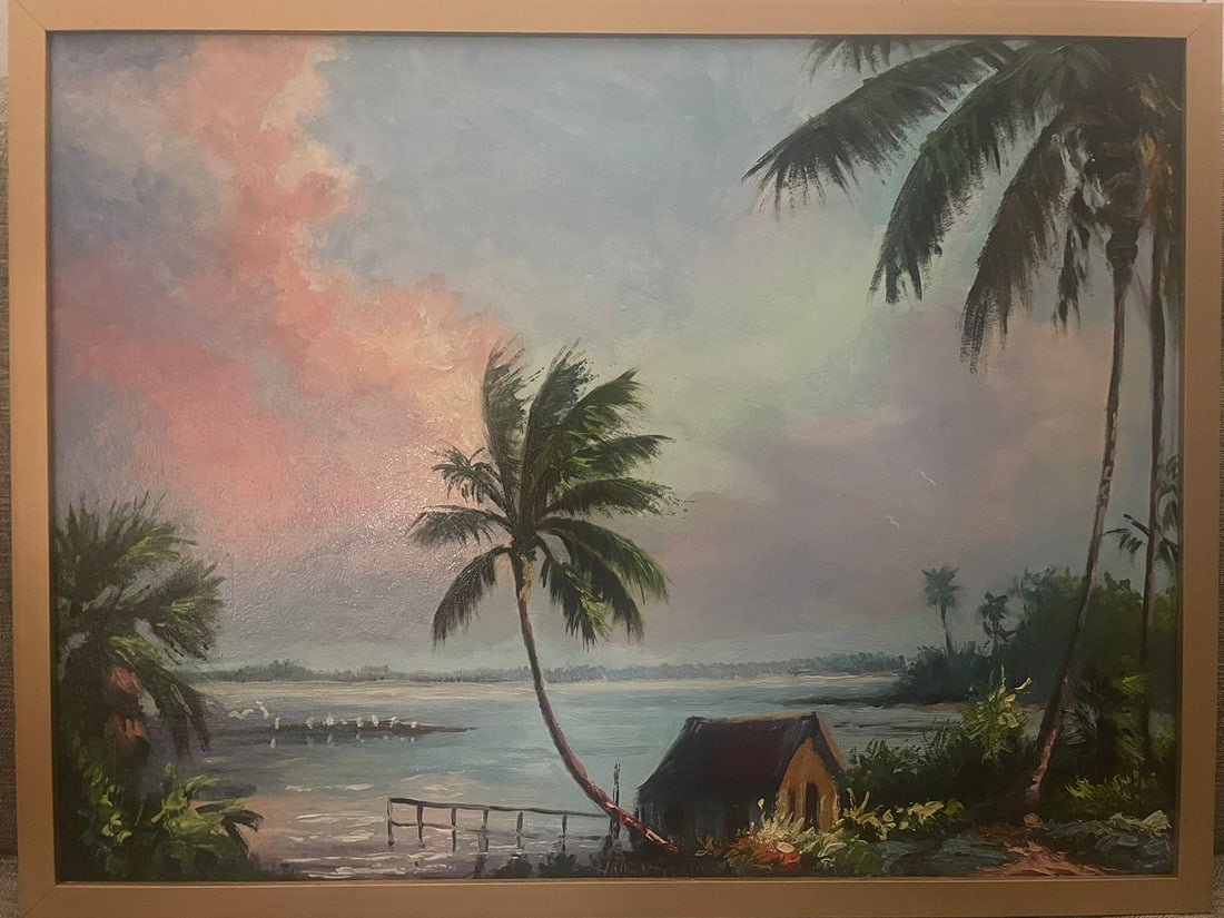 HAROLD NEWTON  - "PALM TREE RIVER HIGHWAYMEN" - PAINTING - In the style of (1 of 18)