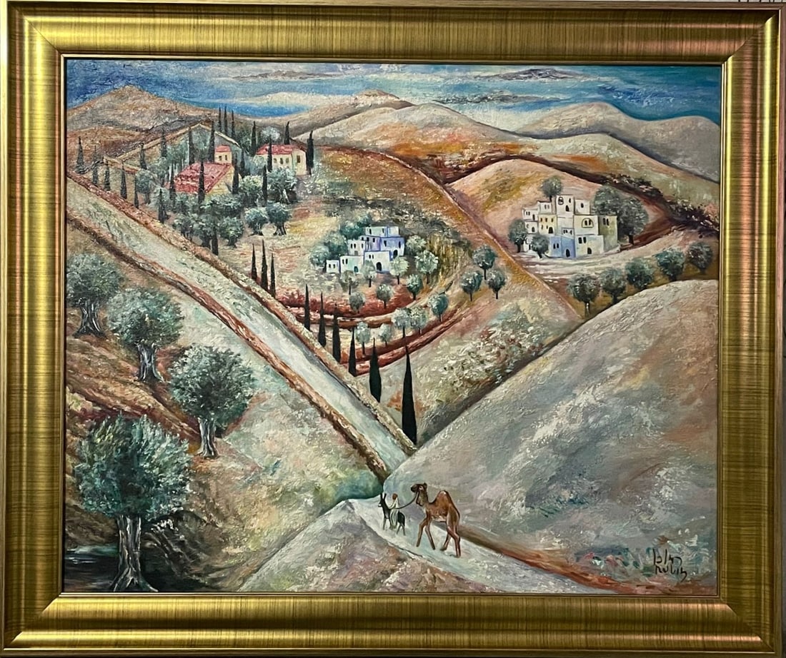 REUVEN RUBIN - "GALILEAN LANDSCAPE" - Painting - Oil on Canvas - In the style of (1 of 12)