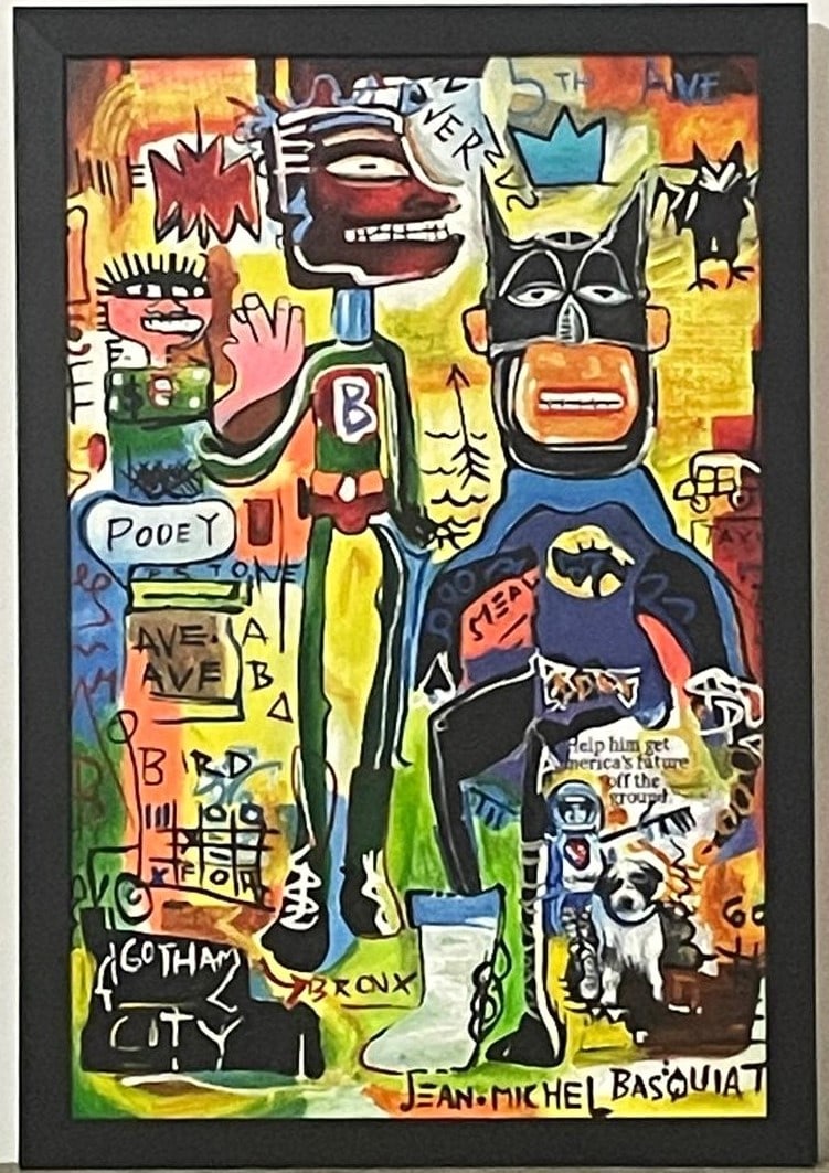 JEAN MICHEL BASQUIAT – BATMAN HERO – PAINTING - OIL ON CANVAS - IN THE STYLE OF (1 of 6)