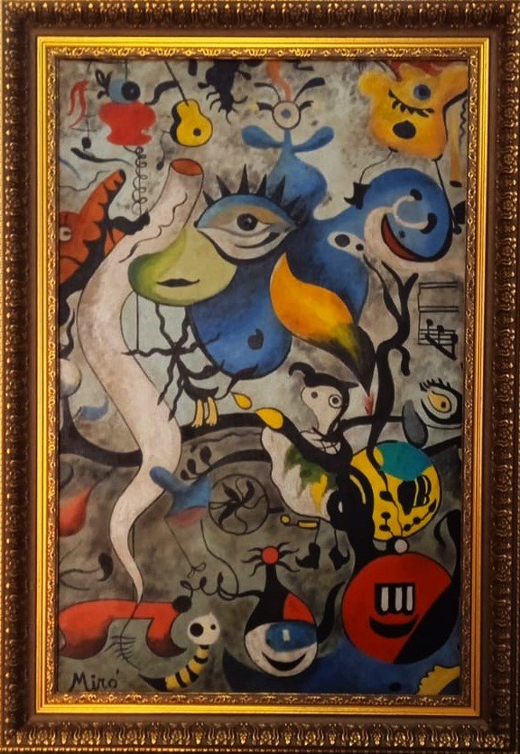JOAN MIRÓ – UNTITLED- SURREALIST ABSTRACT FIGURATIVE PAINTING - OIL ON CANVAS - IN THE STYLE OF (1 of 8)