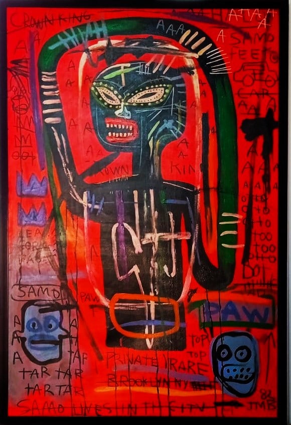 Jean Michel Basquiat Untitled Red Figure Painting Oil On Canvas