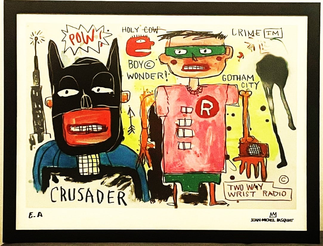 JEAN MICHEL BASQUIAT – UNTITLED - BATMAN - LITHOGRAPHY  ON PAPER - SIGNED AND MARKED EA - IN (1 of 8)