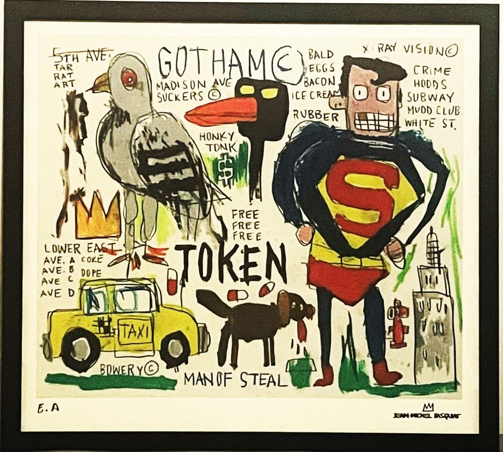 JEAN MICHEL BASQUIAT – UNTITLED - SUPERMAN  - LITHOGRAPHY ON PAPER - SIGNED AND MARKED EA - IN (1 of 8)