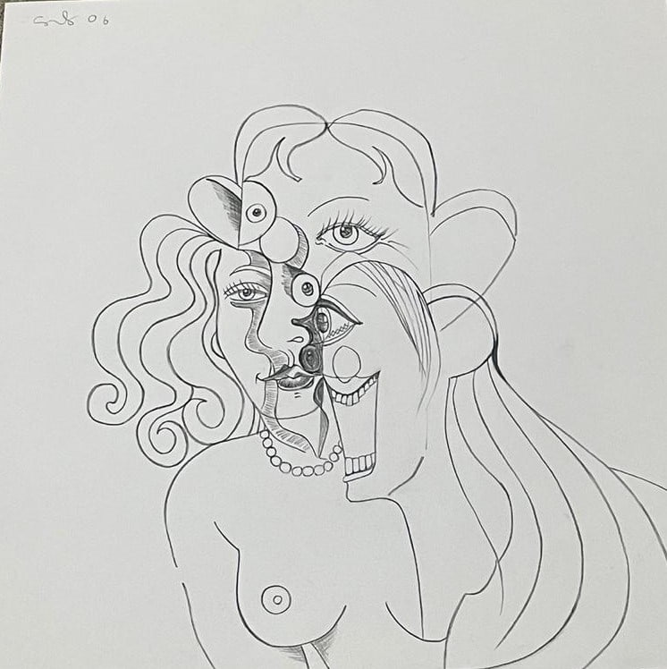 GEORGE CONDO -  UNTITLED - 2006  - PENCIL DRAWING ON PAPER - IN THE STYLE OF (1 of 8)