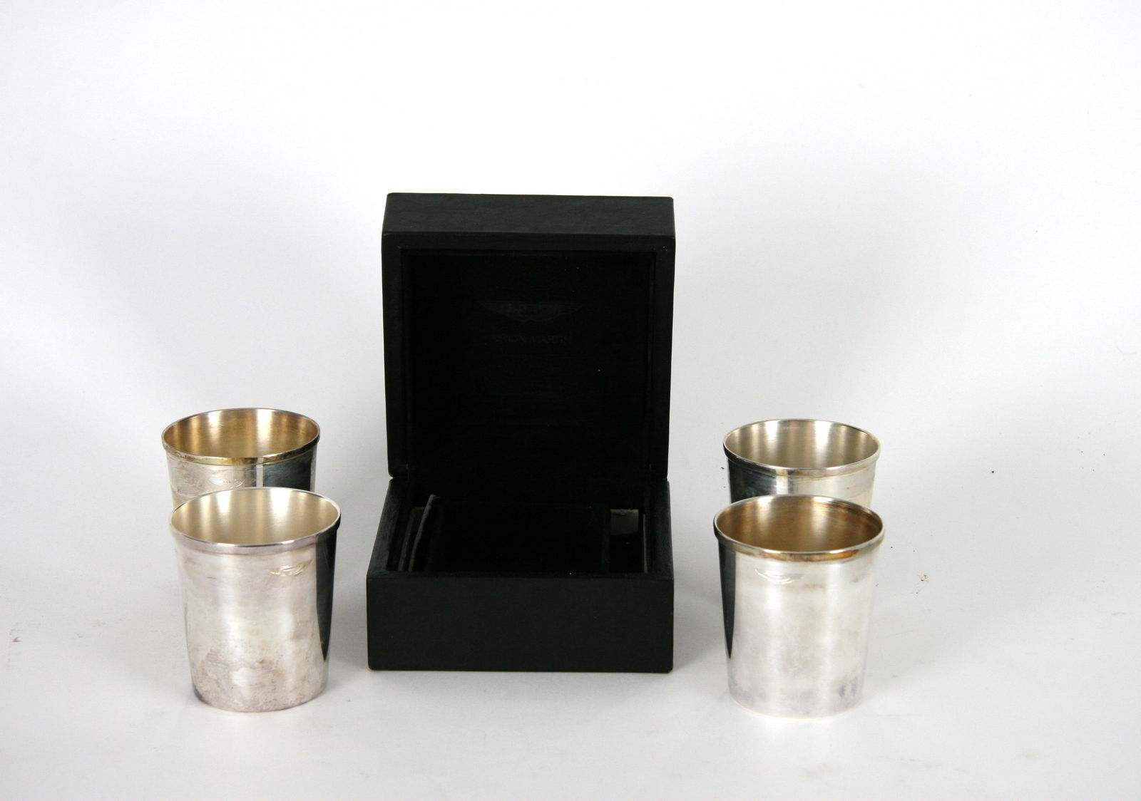 Set of 4 Aston Martin silver goblets (1 of 3)
