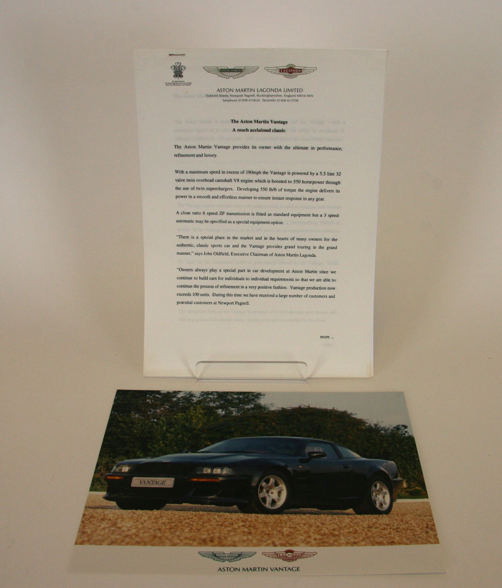 Aston Martin V8 Vantage press release 1995 (1 of 2)