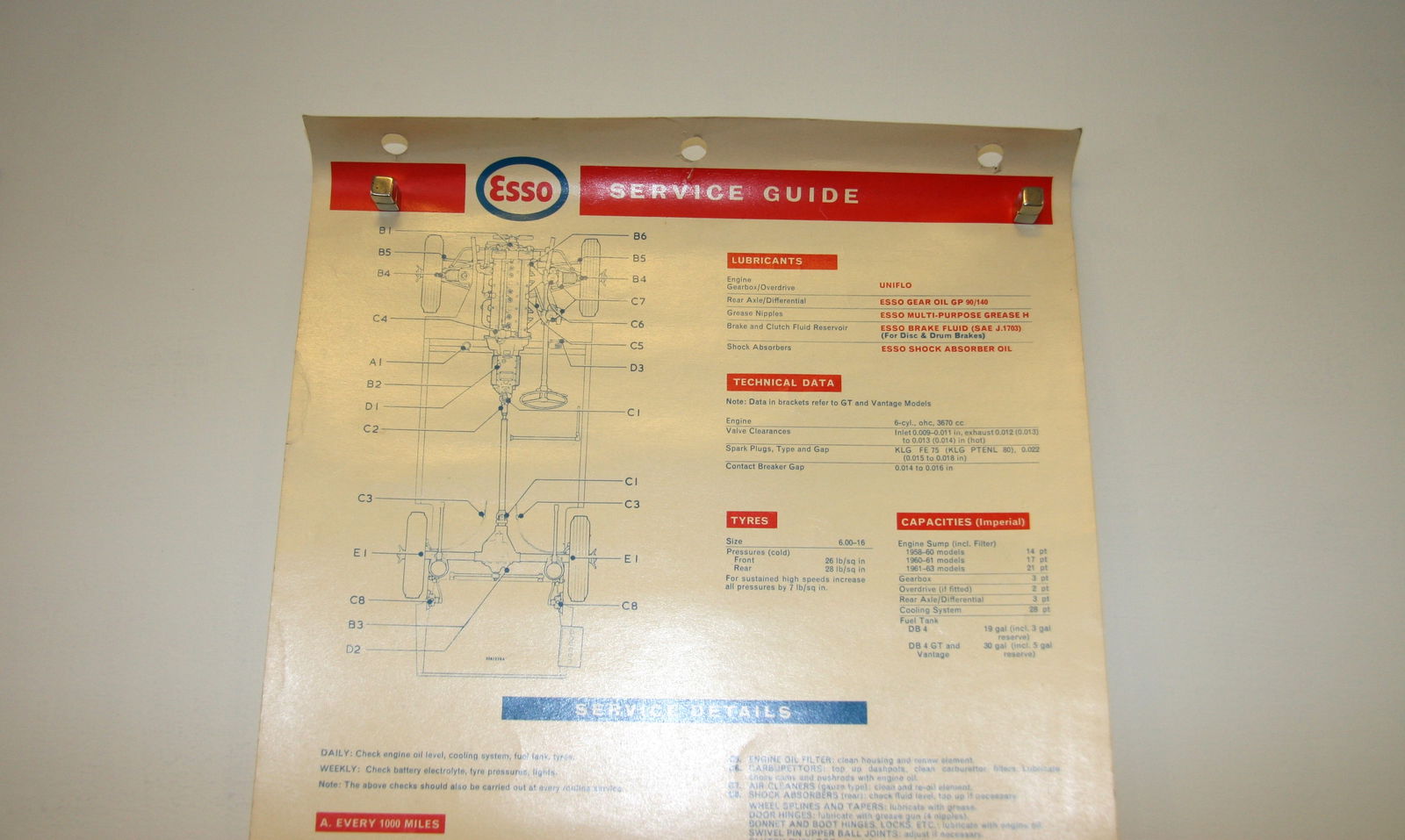 Aston Martin DB4 Esso Service diagram (1 of 3)