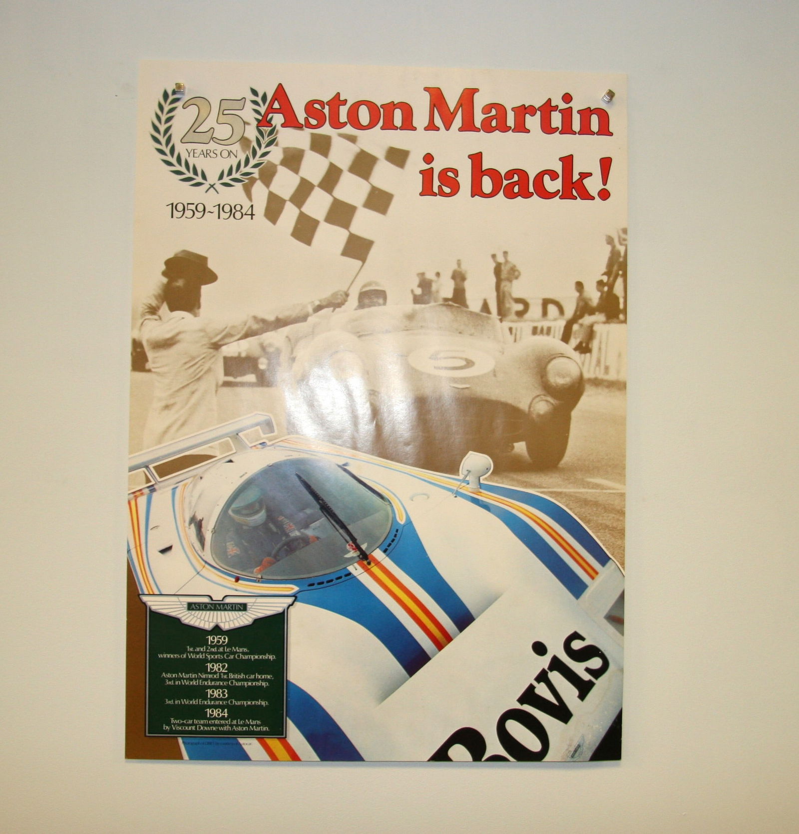 Original Aston Martin 25 year Anniversary Poster (1 of 2)