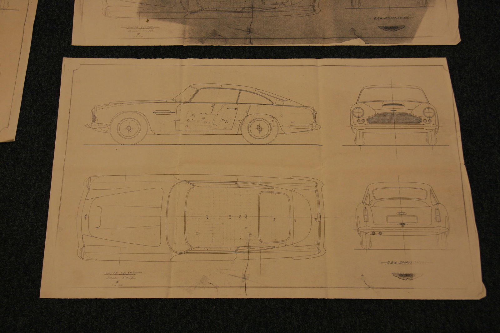 Aston Martin DB4 blueprint drawings (1 of 5)