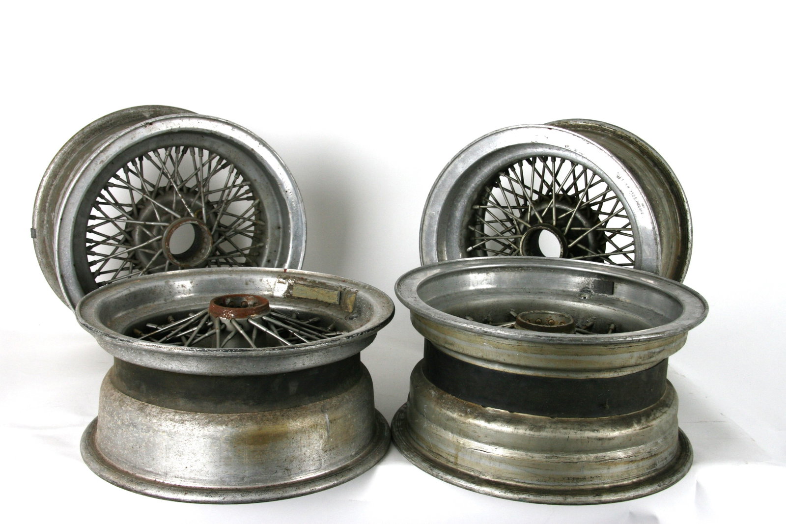 Set of 4 Borrani 15 inch wheel rims: Set of 4 Borrani 15 inch wheel rims for 1960's generic motoring use.