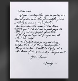 Shawshank Redemption (1994) - Andy Dufresne (Tim Robbins) Original "Dear Red" Letter