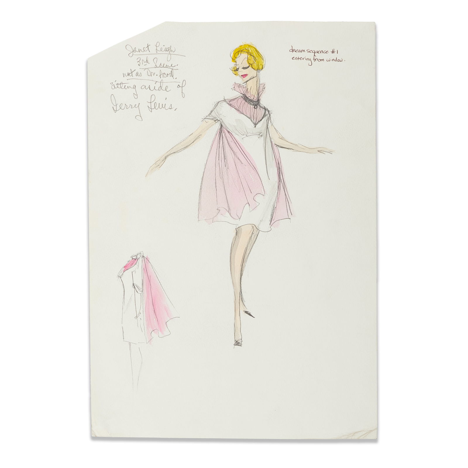 Edith Head Janet Leigh Costume Sketch (1 of 2)