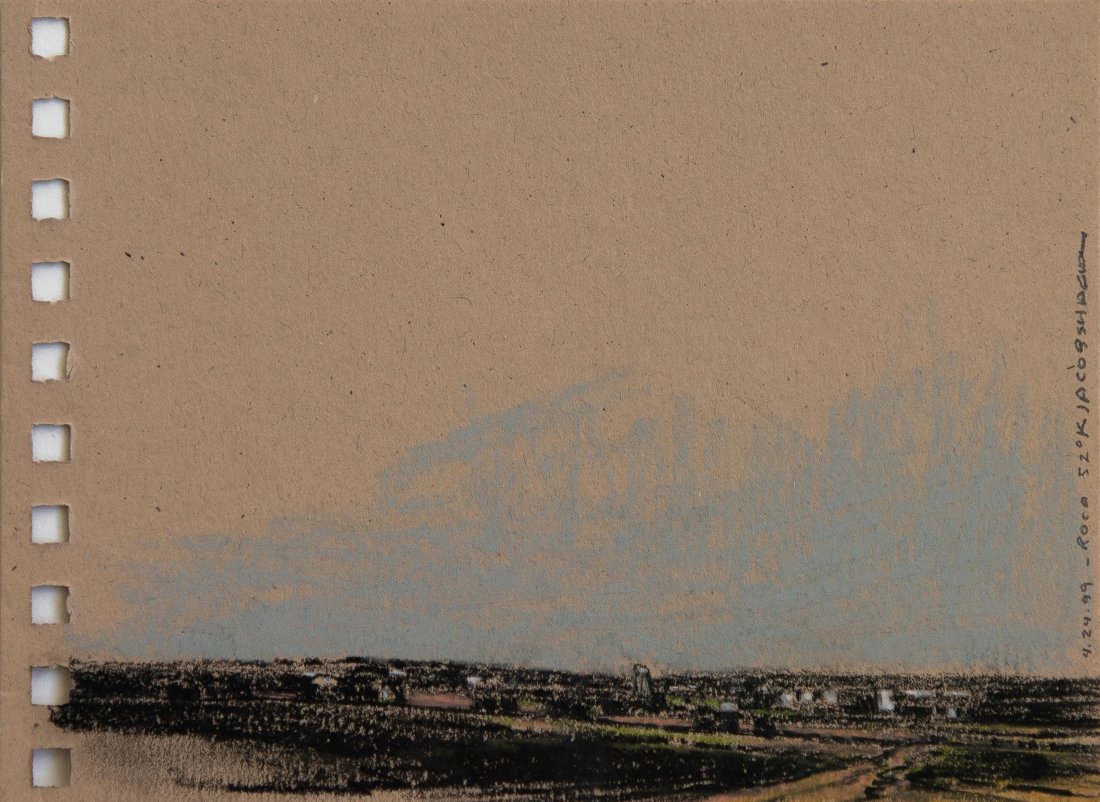 Keith Jacobshagen - 4.24.99 Roca 52 Degrees: 1999. Pastel on paper. Excellent condition. Framed. Titled and signed right margin "4.24.99 Roca 52Â° K Jacobshagen" Size: 5.00 x 6.50 inches