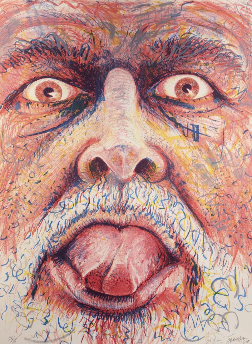 Robert Arneson - A Hollow Gesture, 1980: 1980. Silkscreen. Framed. Signed and dated lower right "Arneson '80" Numbered lower left "26/35"