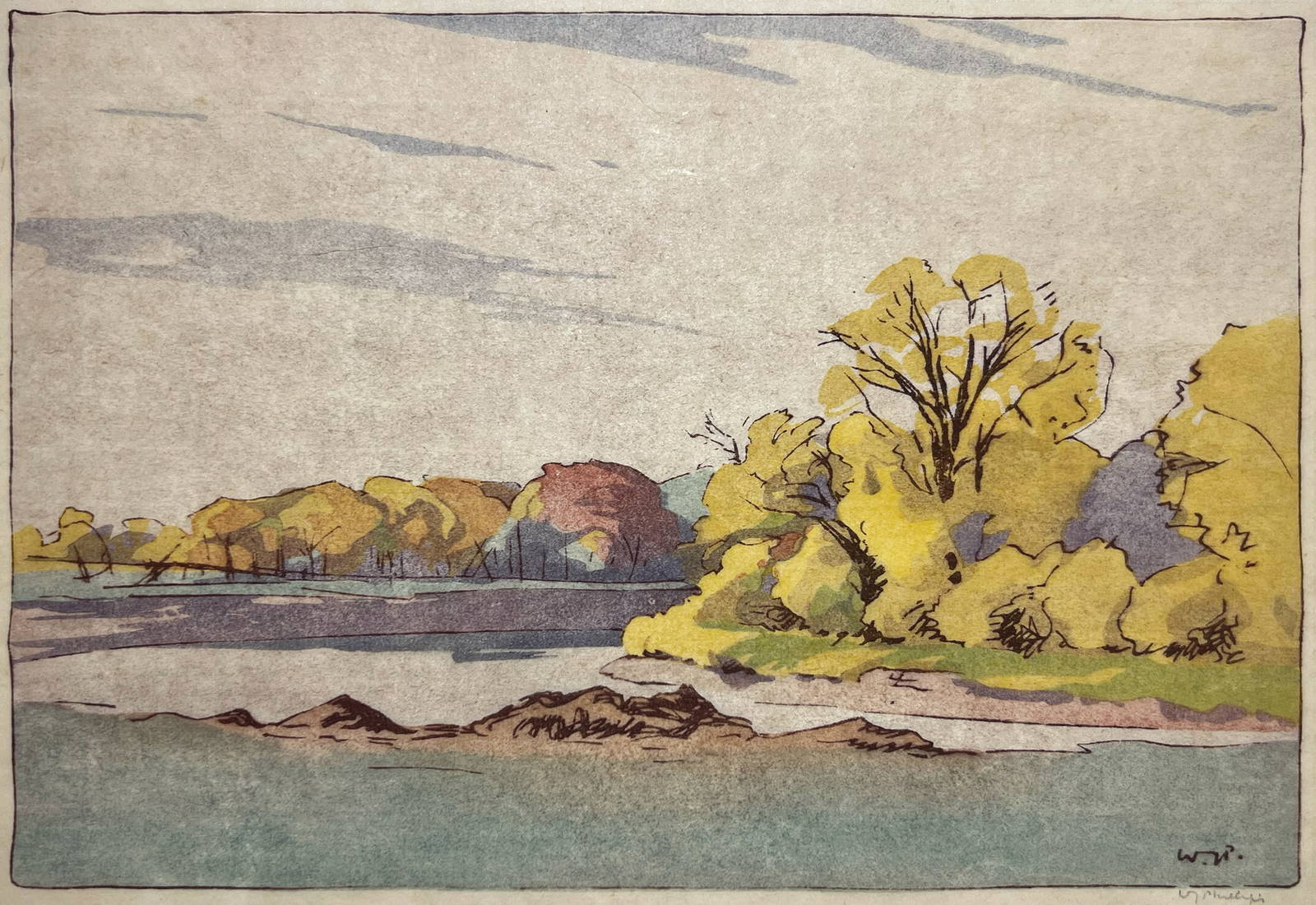 Walter J. Phillips "fall Assiniboine River" Auction