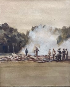 Sidney Goodman "Landscape Under Pink Sky"