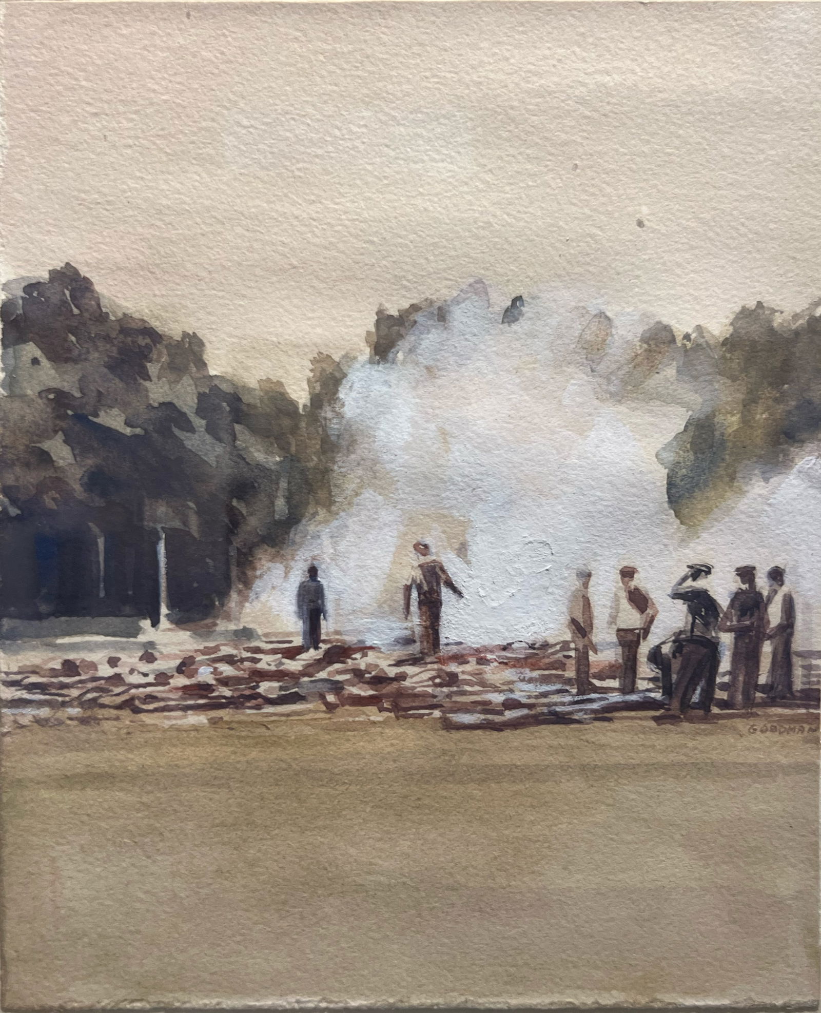 Sidney Goodman "Landscape Under Pink Sky" (1 of 4)